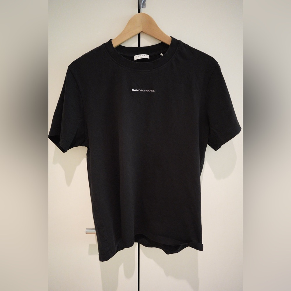 Sandro Black Short Sleeve Logo T-Shirt
